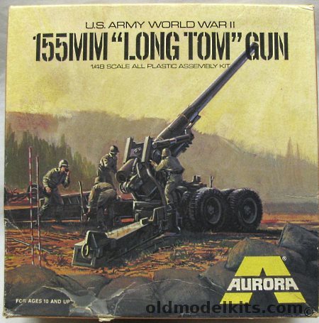 Aurora 1/48 US Army 155mm 'Long Tom' Artillery Cannon, 331 plastic model kit